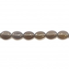 Agate grise ovale 13x18mm x 4pcs  
