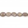 Agate grise ovale facette 8x10mm x 39cm