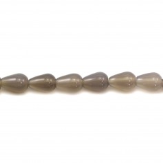 Agate grise goutte 10x15mm x 5pcs
