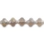 Grey agate clover  faceted 13 mm x 40cm    