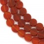 Red agate flat oval 10x12mm x 40cm