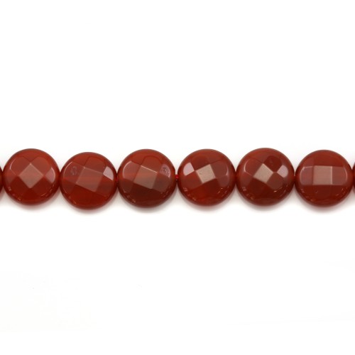 Red agate faceted rectangle 8x12mm x 40cm