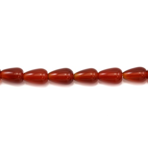 Red agate drop 6x9mm x 40cm