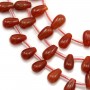 Agate rouge goutte 6x9mm x 39cm