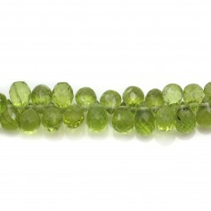 Péridot Goutte Briolette 3x4mm x  10pcs