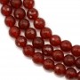 Agate rouge ronde facette 8mm x 40cm