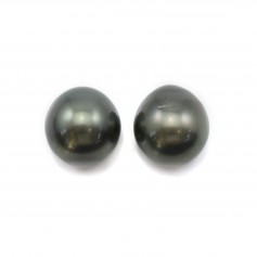 Perle de culture de Tahiti, semi-ronde, 10-10.5mm x 2pcs