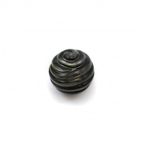 Pérola cultivada taitiana, esculpida redonda, 13-14mm x 1pc