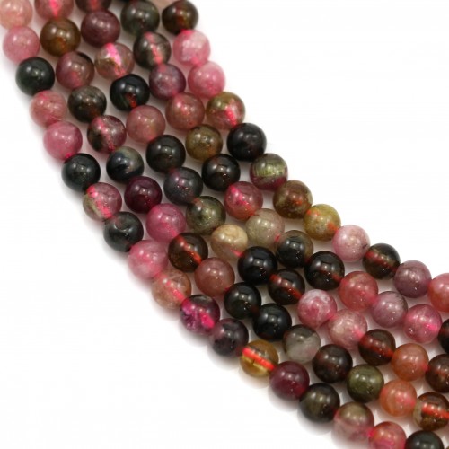 Tourmaline multicolore rond 3mm x 39cm