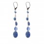 Earrings : kyanite & dormeuse and chaine silver 925  x 2pcs