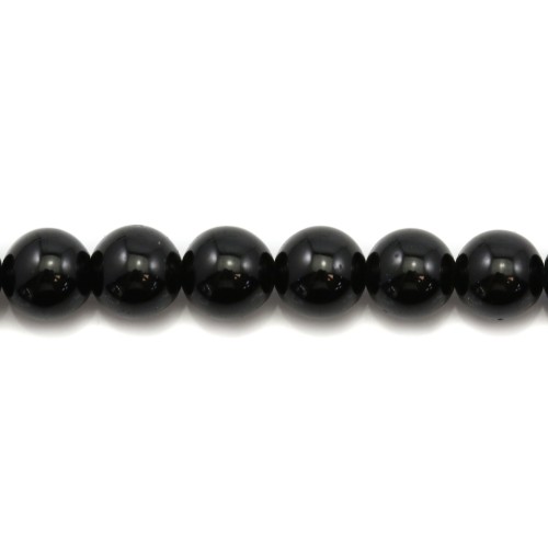 Black tourmaline  Round 10mm x 40cm