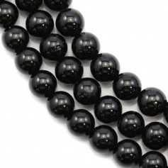 Black tourmaline  Round 10mm x 40cm