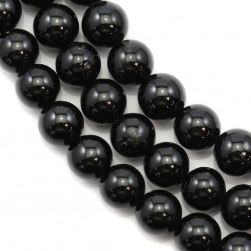 Black Tourmaline Round 12mm x 39cm