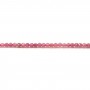 Tourmaline rose, de forme ronde facetté, 2mm x 39cm