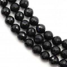 Black tourmaline Faceted Round 6mm