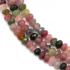 Tourmaline Faceted Rondelle3* 4mm x 40cm 