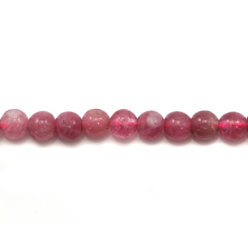Tourmaline rose ronde 4mm x 5pcs