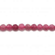 Tourmaline rose, de forme ronde facetté et de taille 3mm x 40cm