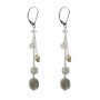 Earrings : labradorite & dormeuse silver 925 x 2pcs