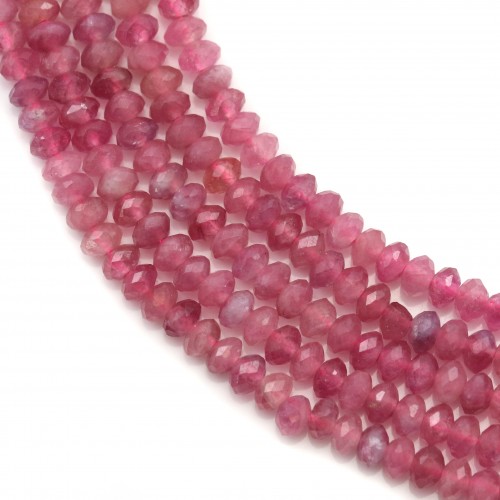 Tormalina rosa tonda sfaccettata 2x3 mm x 40 cm