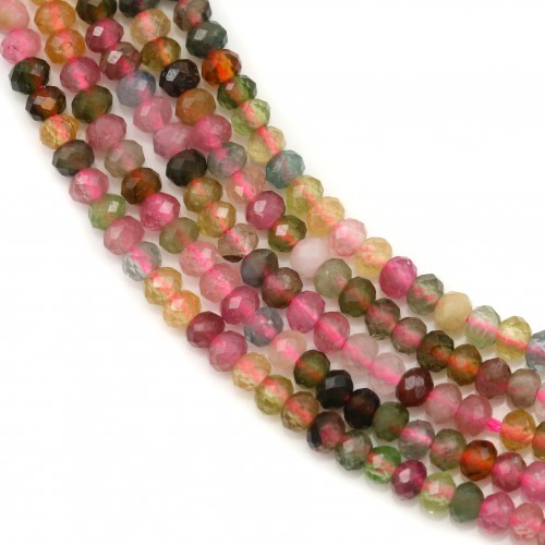 Tourmaline roundel facet 1.5x2.5mm x 40cm