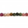 Multicolored tourmaline, in round and flat shape, 5mm x 40cm