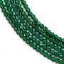 Emerald green synthetic, in faceted round shape, measuring 2mm x 40cm