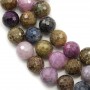 Faceted round rubies & sapphires 6mm, 40 cm