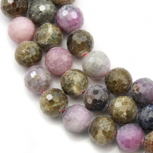 Faceted round rubies & sapphires 6mm, 40 cm