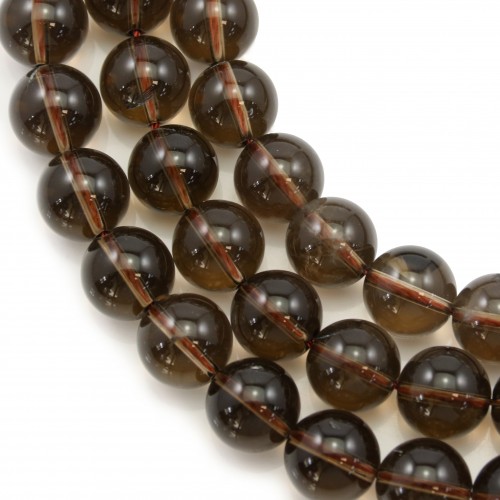 Rauchquarz Rund 12mm x 40cm