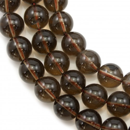 Smoky Quartz Round 16mm x 39cm