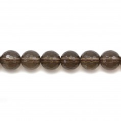Quartz Fumé Ronde Facette 4mm x 40 cm 