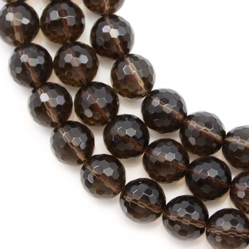 Smoky Quartz Faceted Round 12mm x 40 cm