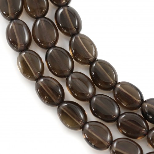 Smoky quartz, of oval shape, in size of 6x8mm x 39cm