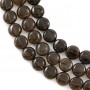 Smoky quartz flat round 8mm x 40cm 