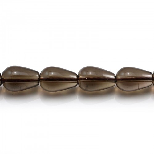 Smokey quartz drop 7x10mm x 40cm    
