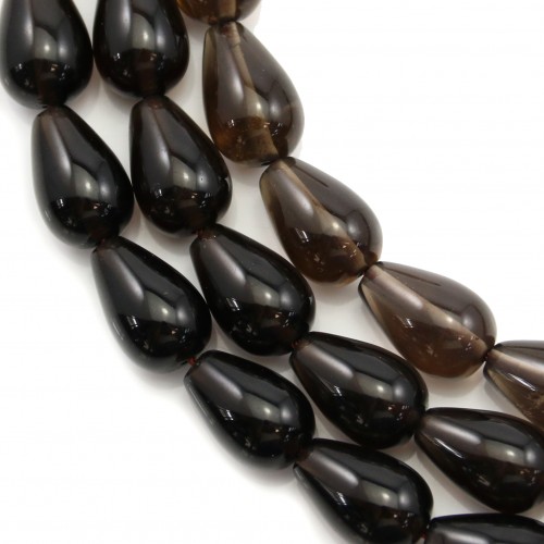 Quartzo fumado, forma de gota lisa, 8 * 12mm x 40cm