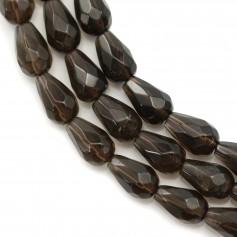 Smoky Quartz Faceted Teardrop 5x8mm x 40cm
