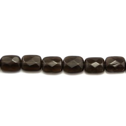 Smoky Quartz Faceted Rectangle 8x12mm x 40cm 