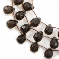Smoky Quartz Faceted Teardrop 10x14mm x 20pcs