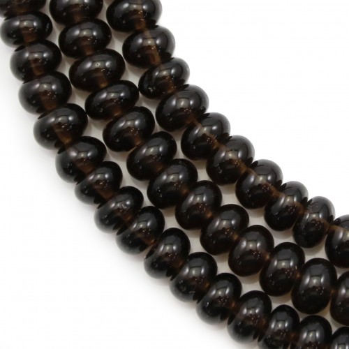 Quartzo fumado, forma redonda lisa, 4 * 6mm x 40cm