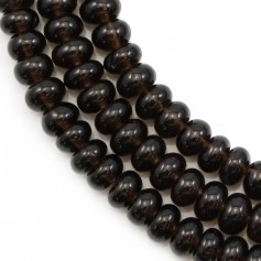 Smoked quartz, in shaped of smooth roundel, 4 * 6mm x 40cm