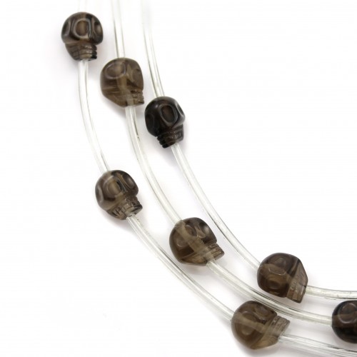 Smoked Quartz skull 10mm x 40cm(10pcs)