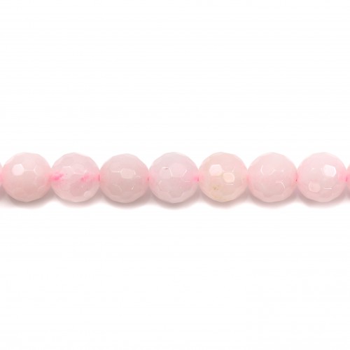 Quartz Rose Ronde Facette 8mm x 10pcs