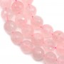 Quartz Rose Ronde Facette 14mm x 40cm 