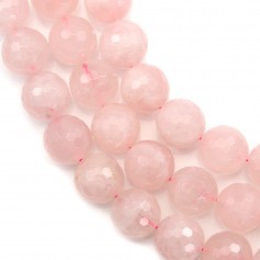 Rose Quartz Faceted Round 16mm x 40cm