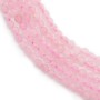 Quartz Rose Ronde Facette 3mm x 40cm 