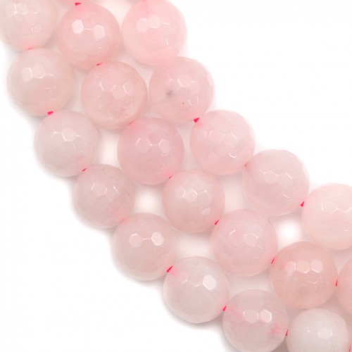 Rose Quartz Round Facetada 12mm x 40cm