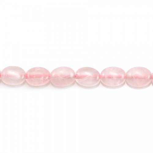 Quartz rose, de forme oval, 6x8mm x 39cm