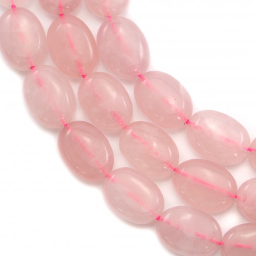 Quartzo Rosa Oval 12x16mm x 40cm